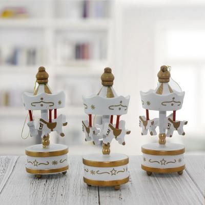 Mini Atlı Karınca Beyaz 6lı Set Nostaljik El Yapımı Hediyelik Süs Eşya